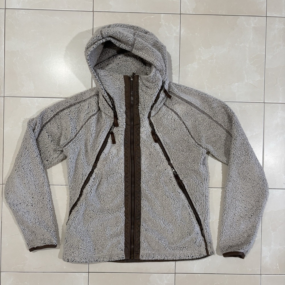 Kuhl Deep Pile Fleece Hoodie Sweatshirt Sherpa Womens L Gorp Core Granola Hiking